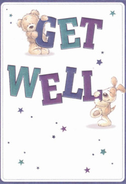The comforting artwork of this Silvertown get well card speaks directly to the nurturing character of East London. At its heart, a fluffy teddy bear perches atop the bold 'GET,' its rounded form exuding safety and calm, while a lively puppy with expressive eyes is nestled snugly beside the powerful 'WELL.' Rendered in deep purples and teals, the letters echo the colours found in early evening skies above the Royal Docks. Around the cheerful characters, playful stars shimmer in shades of blue and amethyst, suggesting optimism and healing wishes drifting gently through the air. The clean white background provides a sense of renewal and simplicity, mirroring the fresh start that blooms represent when delivered to a home near the Thames Barrier Park. As a Silvertown florist, I see in this composition the same thoughtful care we pour into every arrangement-a moment of hope, crafted for those needing a lift. The card's heartfelt charm is a reminder that simple, sincere gestures-whether a bouquet sent by Flower Delivery Silvertown or an encouraging note-can truly brighten the path to recovery.